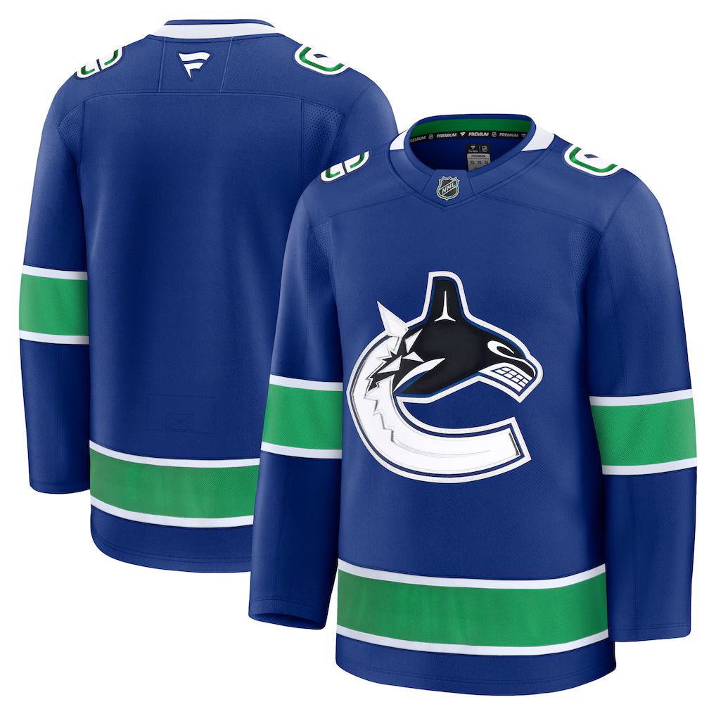 Vancouver Canucks NHL Fanatics Home Premium Jersey – Blue (USA Stock) - UKASSNI