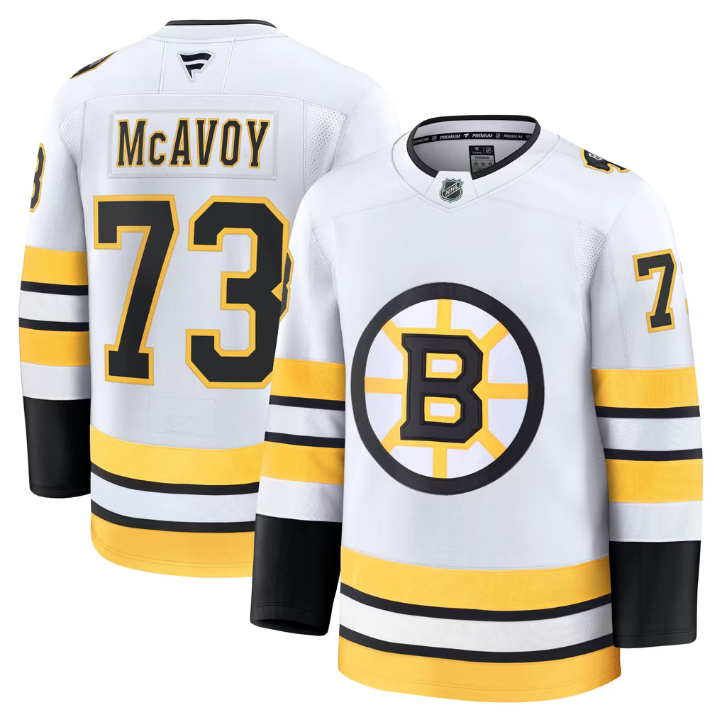 Boston Bruins Charlie McAvoy Jersey – NHL Fanatics Away Premium – White (USA Sourced)