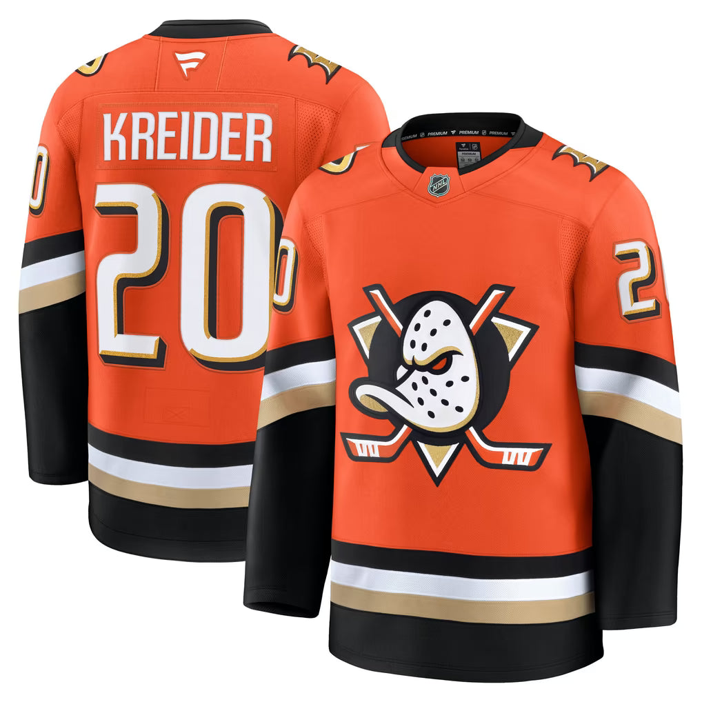 Anaheim Ducks Chris Kreider Jersey – NHL Fanatics Home Premium – Orange (USA Sourced)