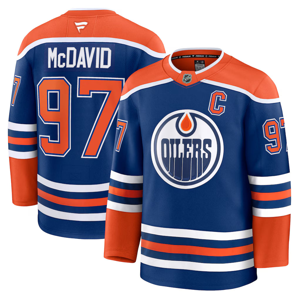 Edmonton Oilers NHL Connor McDavid Fanatics Home Premium Jersey – Royal (USA Stock) - UKASSNI