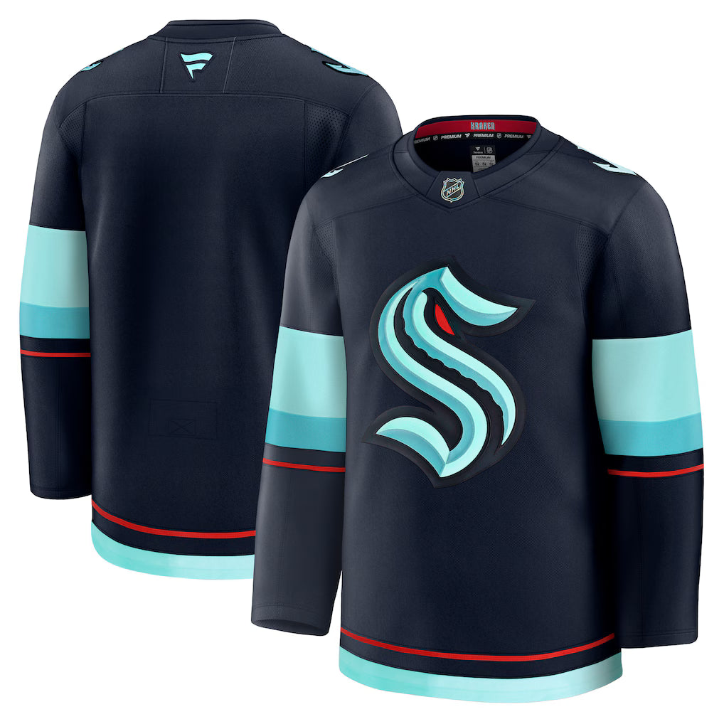 Seattle Kraken NHL Fanatics Home Premium Jersey – Deep Sea Blue (USA Stock) - UKASSNI