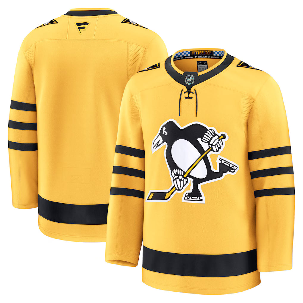 Pittsburgh Penguins NHL Fanatics Alternate Premium Jersey – Gold (USA Stock) - UKASSNI