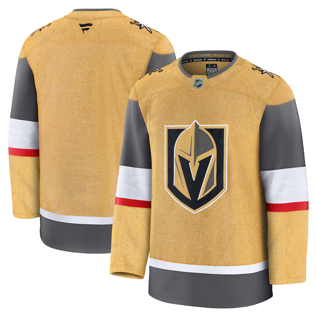 Vegas Golden Knights NHL Fanatics Home Premium Jersey – Gold (USA Stock) - UKASSNI