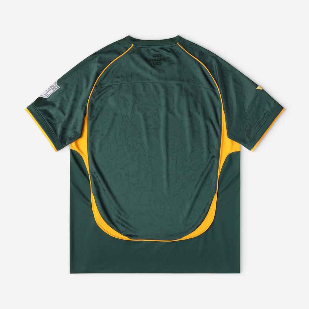 Green Bay Packers Football x Football V-Neck Fan Top – NFL Fanatics Soccer-Style Crossover – Green (USA Sourced) by Fanatics Branded