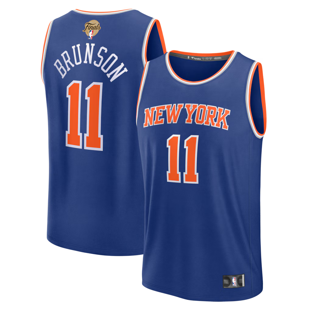 New York Knicks Jalen Brunson Jersey - NBA Fanatics 2026 Finals Patch Fast Break Replica – Blue (USA Sourced)