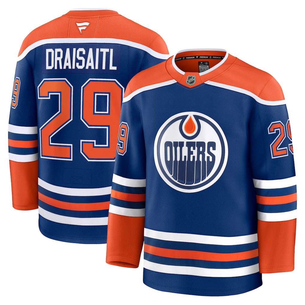 Edmonton Oilers NHL Leon Draisaitl Fanatics Home Premium Jersey – Royal (USA Stock) - UKASSNI