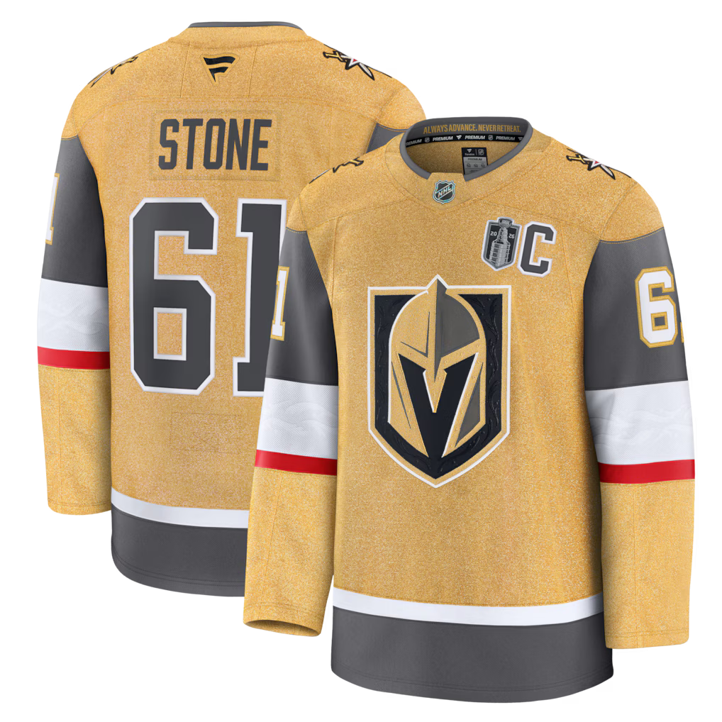 Vegas Golden Knights NHL Mark Stone Fanatics 2026 Stanley Cup Final Premium Jersey - Gold (USA Stock)