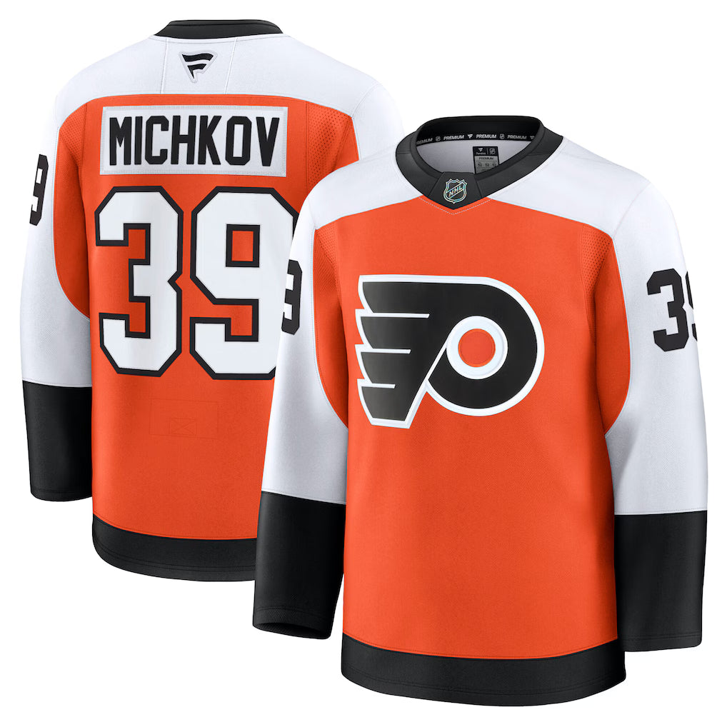 Philadelphia Flyers NHL Matvei Michkov Fanatics Home Premium Jersey - Orange (USA Stock)