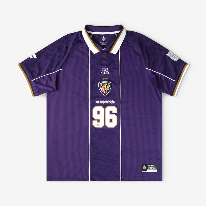 Baltimore Ravens Collared Fan Top – NFL Fanatics Football x Football Design – Purple (USA Sourced) by Fanatics Branded