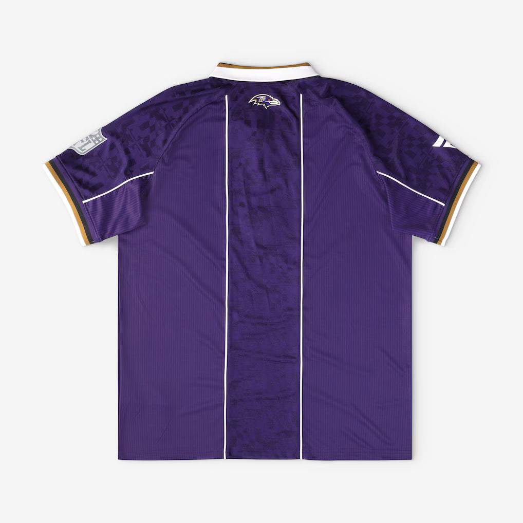 Baltimore Ravens Collared Fan Top – NFL Fanatics Football x Football Design – Purple (USA Sourced) by Fanatics Branded