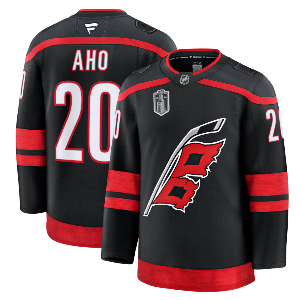 Carolina Hurricanes NHL Sebastian Aho Fanatics 2026 Stanley Cup Final Home Premium Jersey - Black (USA Stock)
