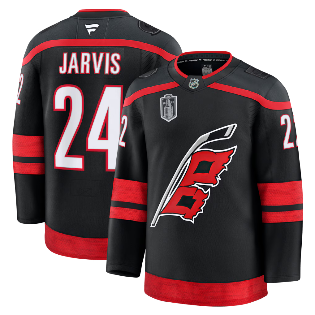 Carolina Hurricanes NHL Seth Jarvis Fanatics 2026 Stanley Cup Final Home Premium Jersey - Black (USA Stock)