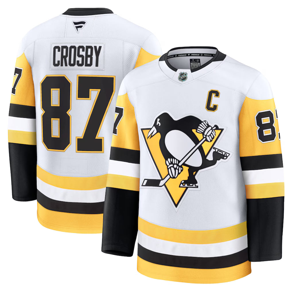 Pittsburgh Penguins NHL Sidney Crosby Fanatics Away Premium Jersey – White (USA Stock) - UKASSNI