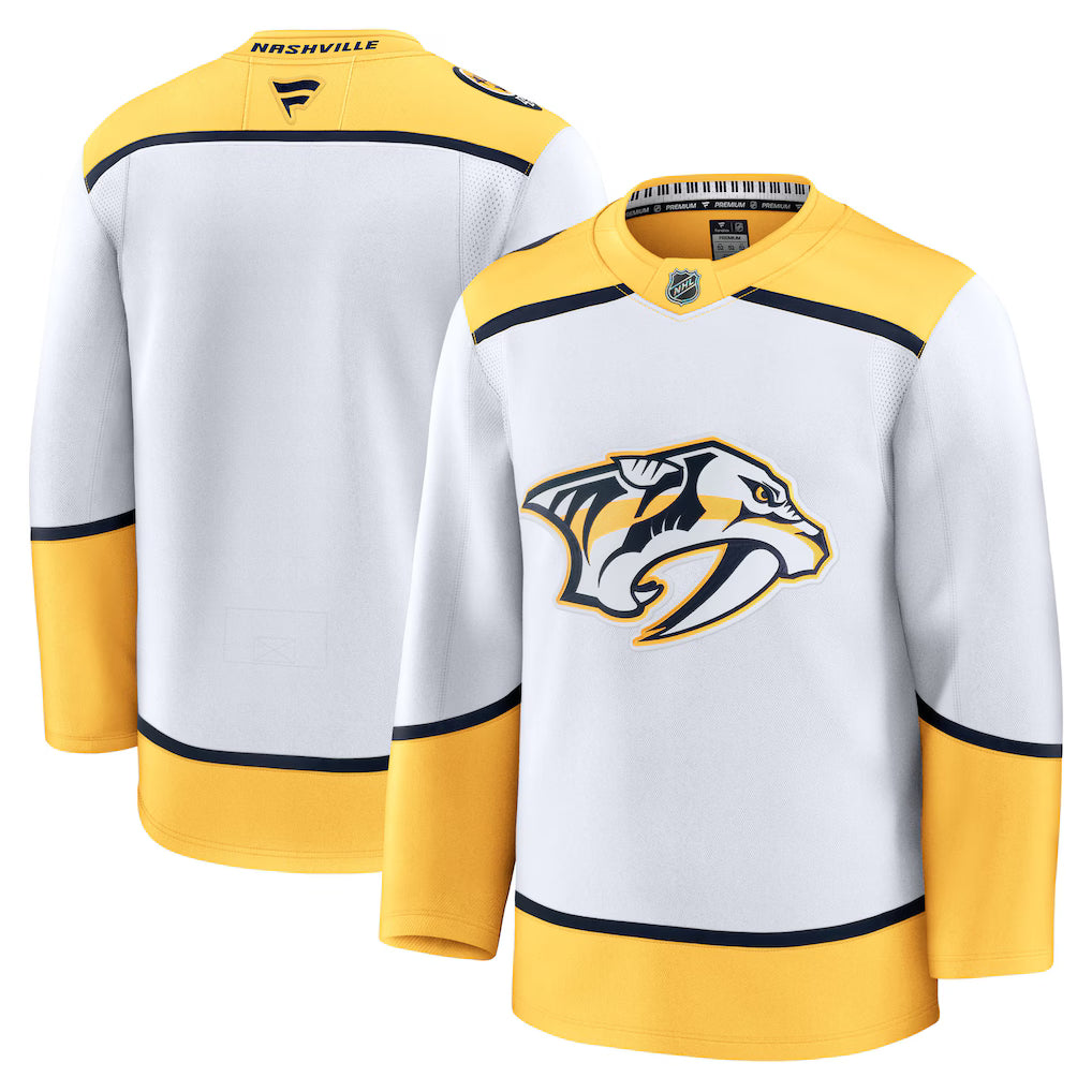 Nashville Predators NHL Fanatics Away Premium Jersey – White (USA Stock) - UKASSNI