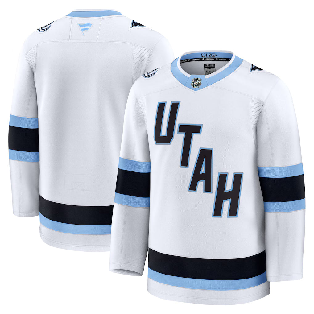 Utah Mammoth NHL Fanatics Away Premium Jersey – White (USA Stock) - UKASSNI