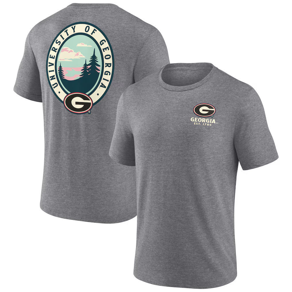 Georgia Bulldogs NCAA Region Outdoors Tri-Blend T-Shirt – Heather Gray (USA Stock)