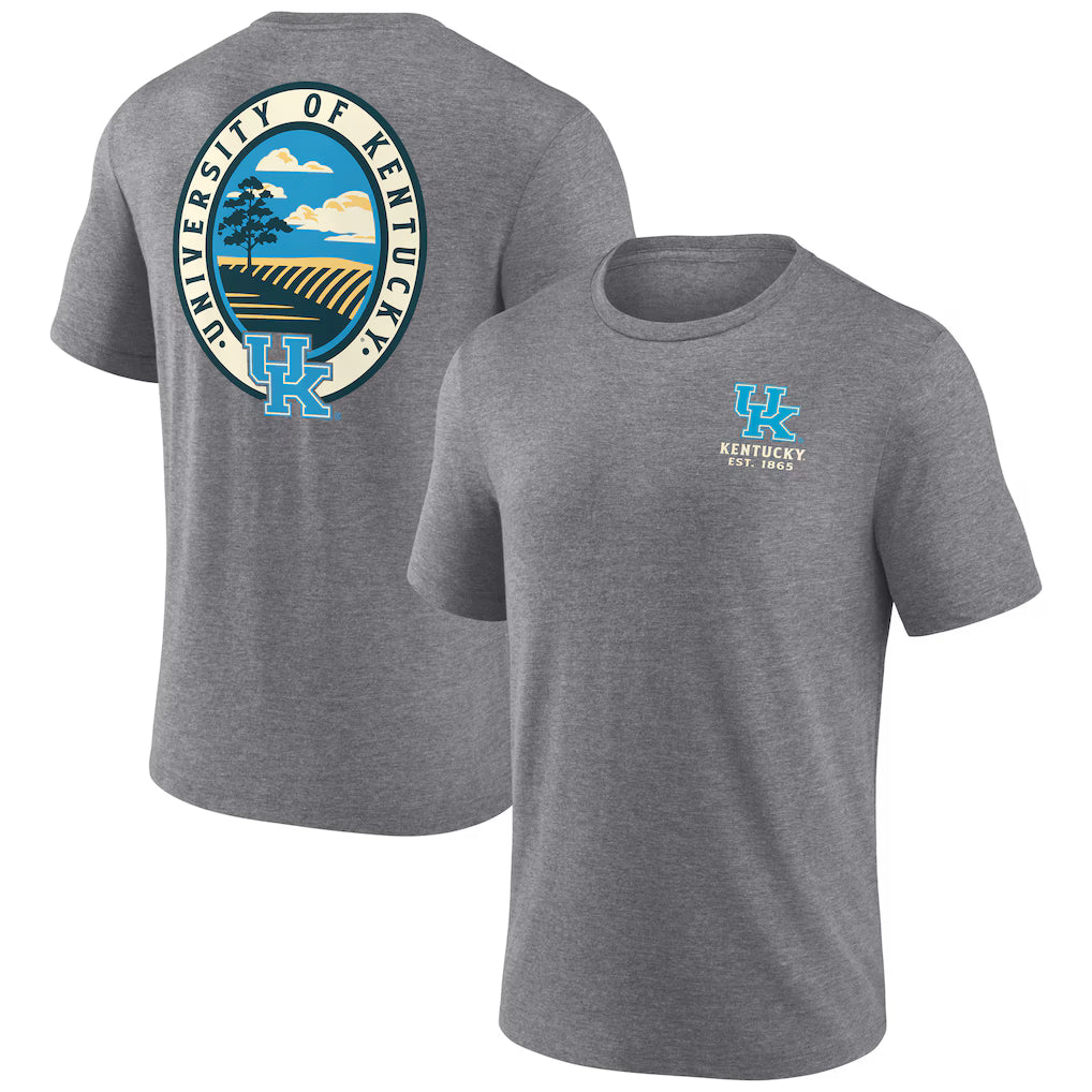 Kentucky Wildcats NCAA Region Outdoors Tri-Blend T-Shirt – Heather Gray (USA Stock)