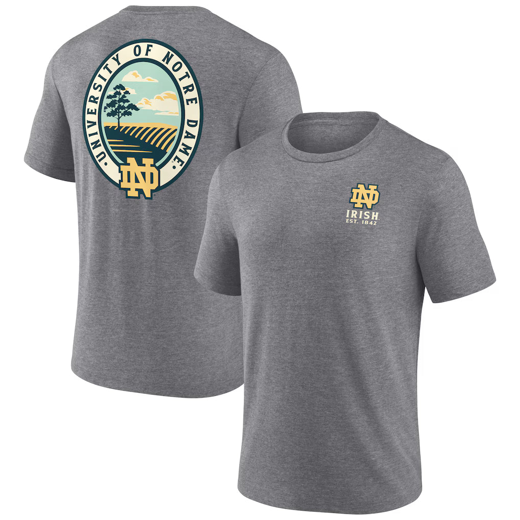 Notre Dame Fighting Irish NCAA Region Outdoors Tri-Blend T-Shirt – Heather Gray (USA Stock)