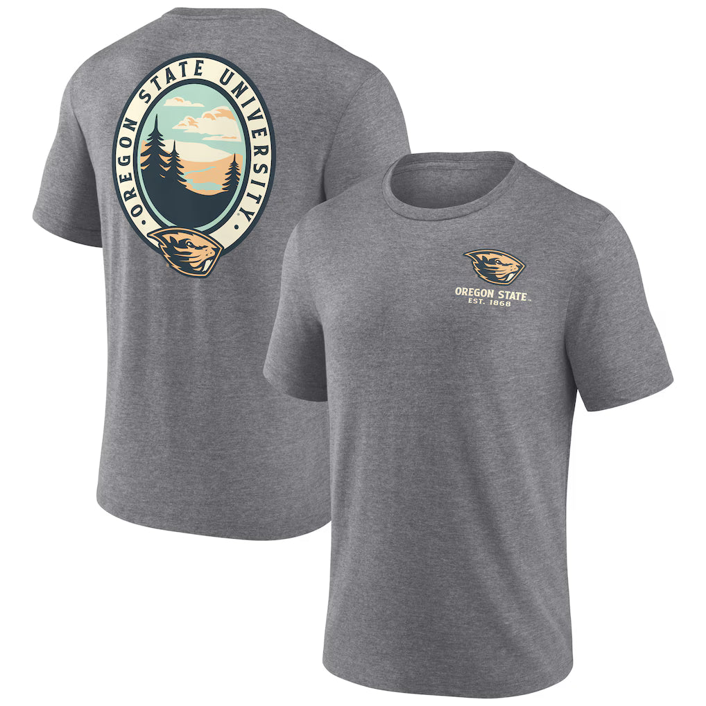 Oregon State Beavers NCAA Region Outdoors Tri-Blend T-Shirt – Heather Gray (USA Stock)