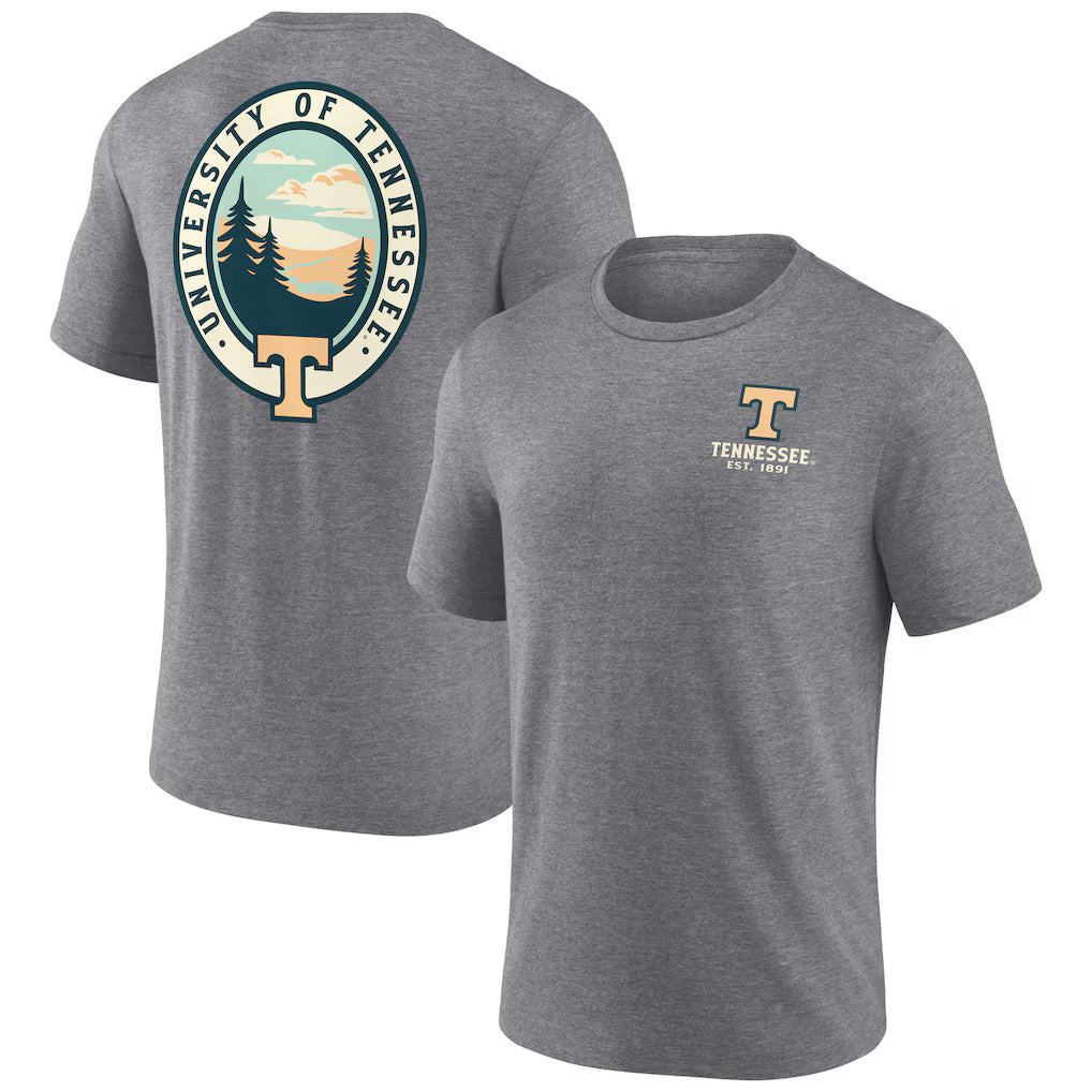 Tennessee Volunteers NCAA Region Outdoors Tri-Blend T-Shirt – Heather Gray (USA Stock)