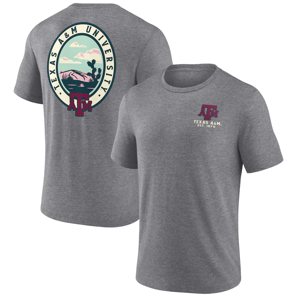 Texas A&amp;M Aggies NCAA Region Outdoors Tri-Blend T-Shirt – Heather Gray (USA Stock)