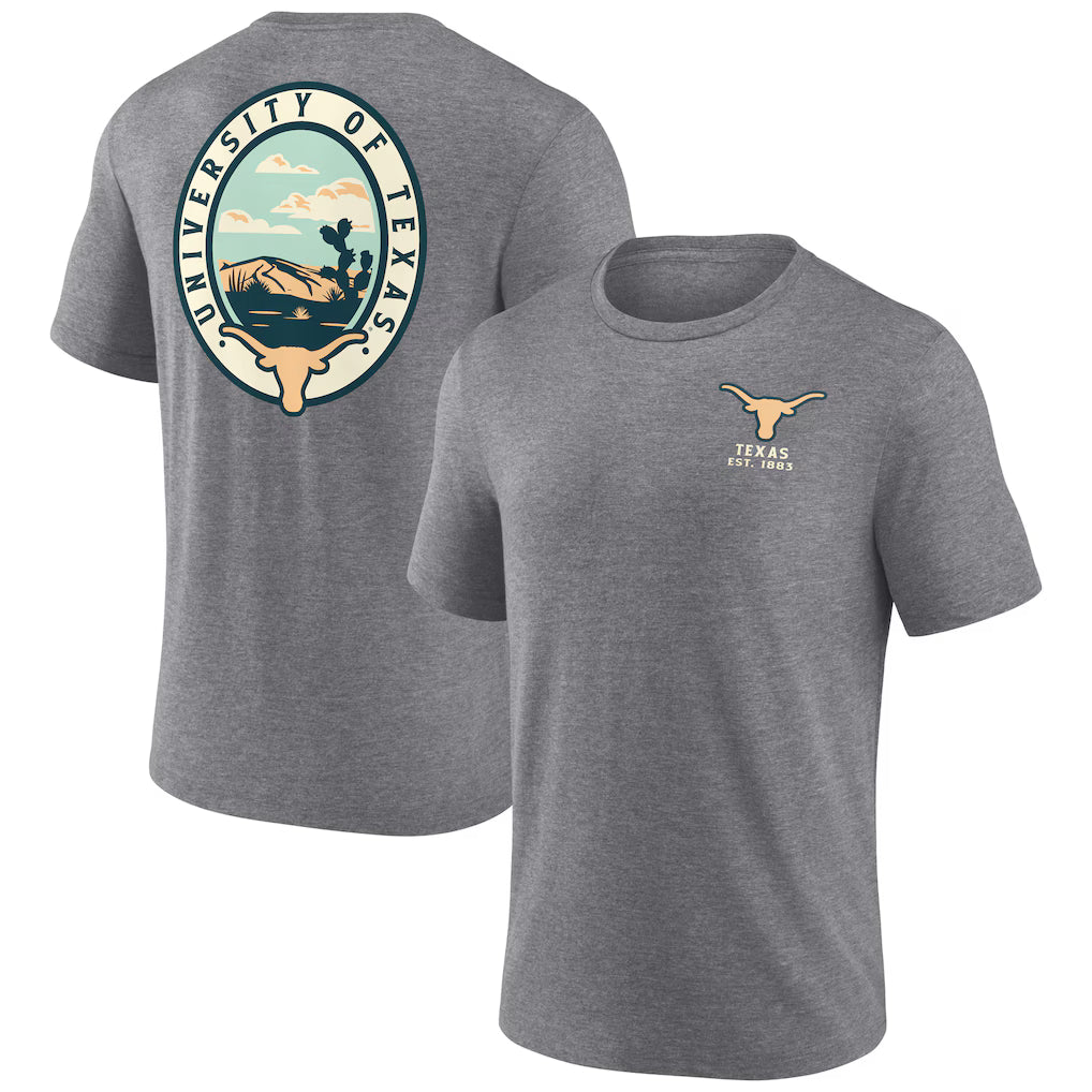 Texas Longhorns NCAA Region Outdoors Tri-Blend T-Shirt – Heather Gray (USA Stock)