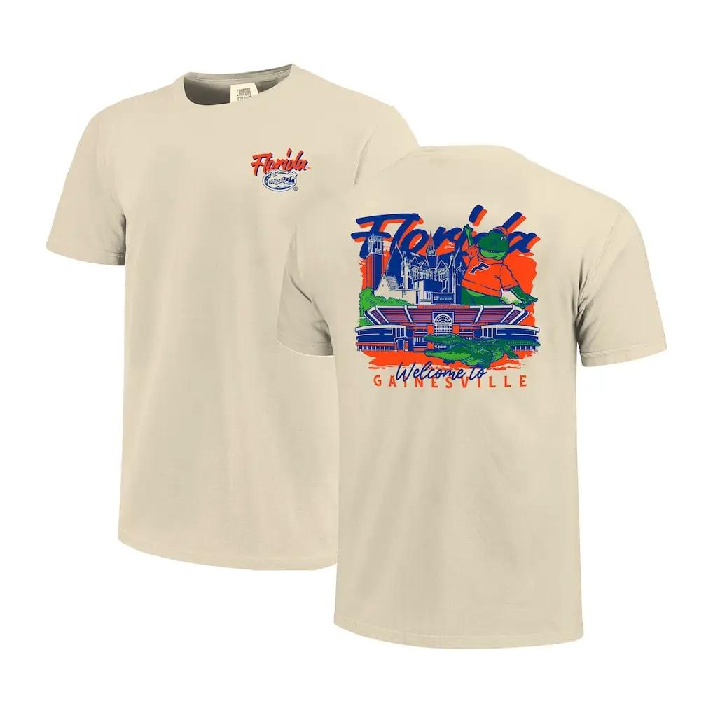 Florida Gators T-Shirt – Image One Comfort Colors Hand-Drawn Campus Stack – Natural (USA Sourced)