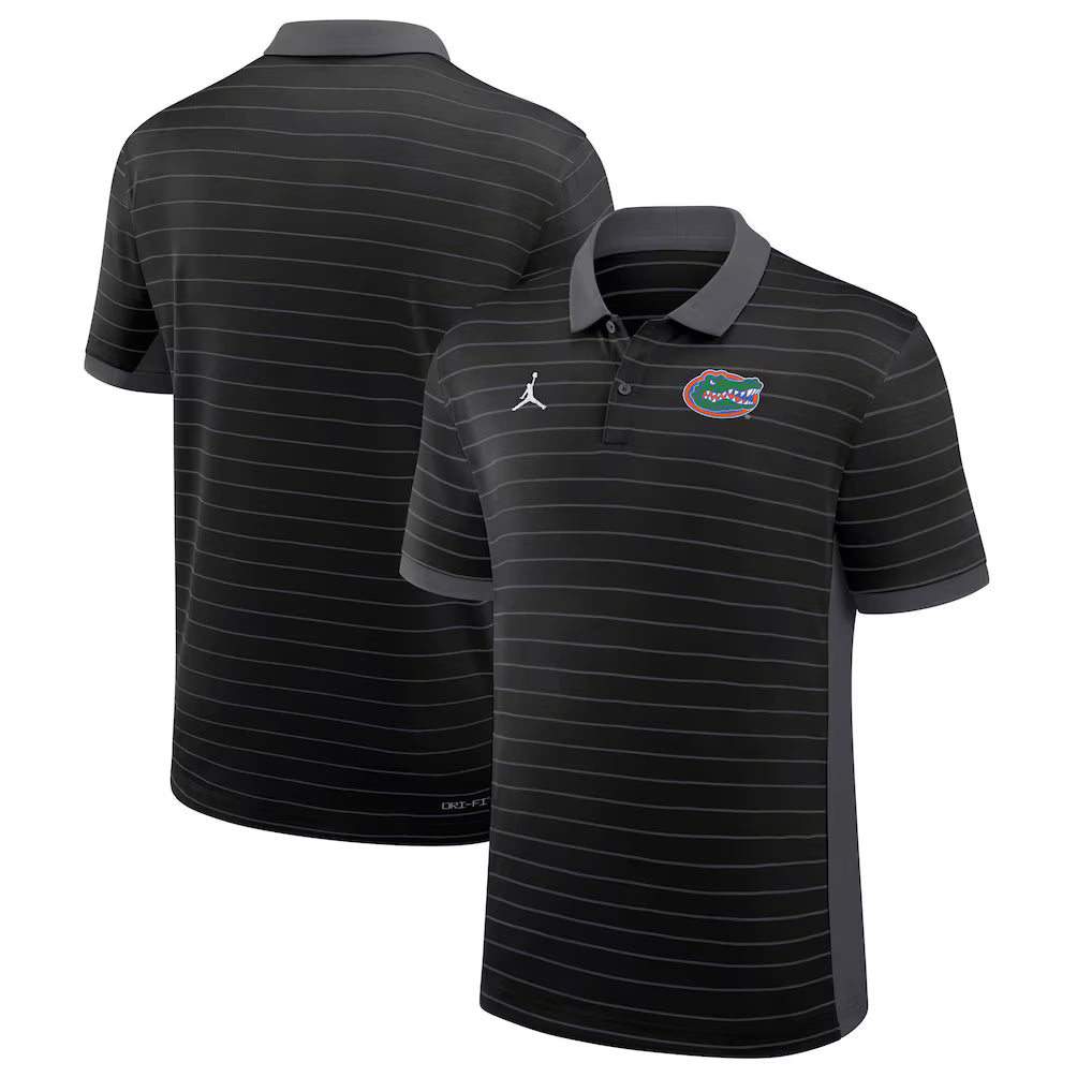 Florida Gators Polo Shirt – NCAA Jordan Brand Sideline Victory Stripe Dri-FIT – Black (USA Sourced) by Jordan Branded