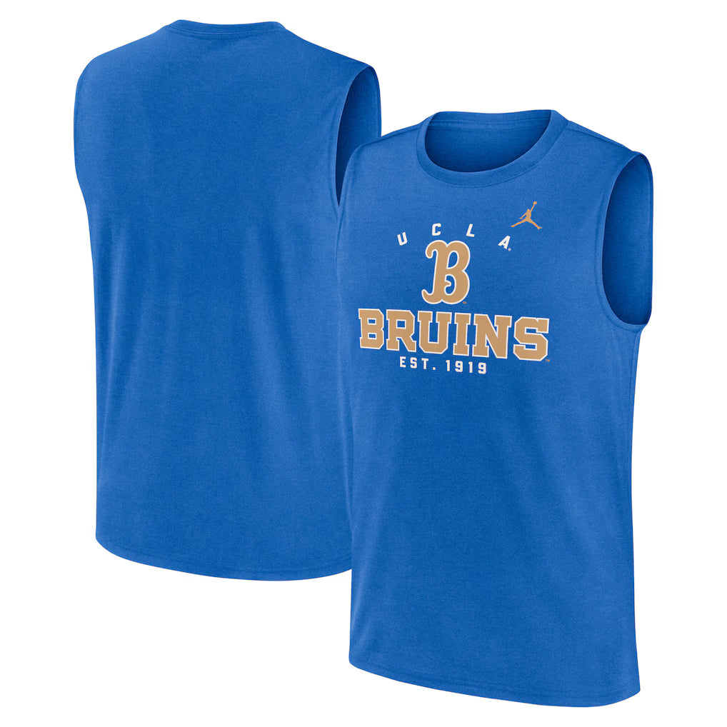 UCLA Bruins NCAA Jordan Brand Primetime Legend Dri-FIT Muscle Tank Top – Blue (USA Stock) - UKASSNI