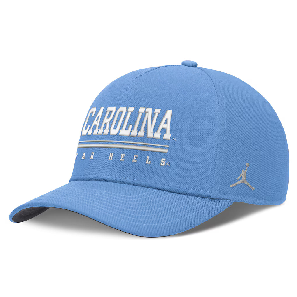 North Carolina Tar Heels Jordan Brand 2026 Sideline Dri-FIT Rise Adjustable Hat - NCAA – Carolina Blue (USA Sourced)