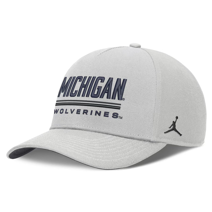 Michigan Wolverines Jordan Brand 2026 Sideline Dri-FIT Rise Adjustable Hat - NCAA – Gray (USA Sourced)