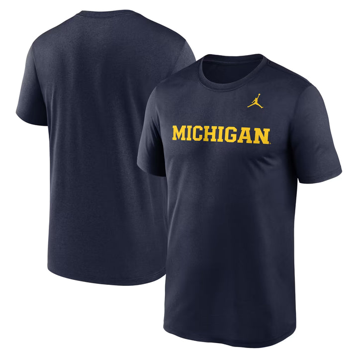 Michigan Wolverines T-Shirt – NCAA Jordan Brand Primetime Legend Wordmark – 2 Colours (USA Sourced)