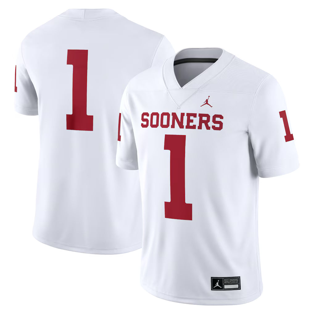 Oklahoma Sooners Football Jersey – NCAA Jordan Brand Game – White (USA Sourced)