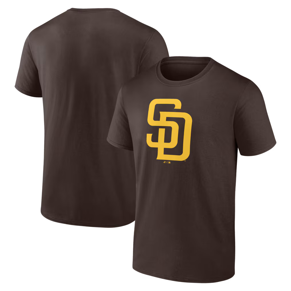 San Diego Padres MLB Logo Athletic Official Logo T-Shirt – Brown (USA Stock)