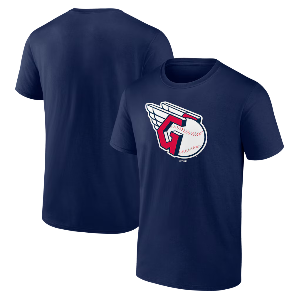 Cleveland Guardians MLB Logo Athletic Official Logo T-Shirt – Navy (USA Stock)