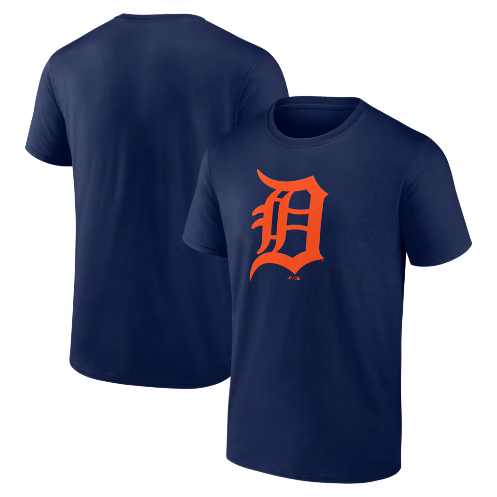 Detroit Tigers MLB Logo Athletic Official Logo T-Shirt – Navy (USA Stock)