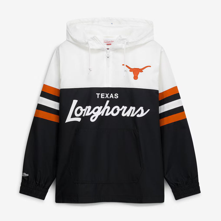 Texas Longhorns Windbreaker – NCAA Mitchell &amp; Ness Head Coach Anorak – Black (USA Sourced)