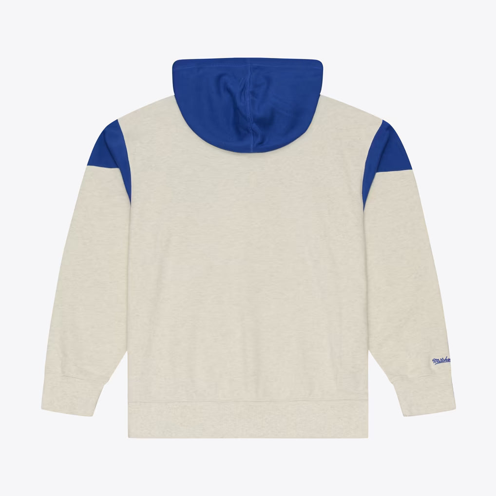 New York Knicks Hoodie – NBA Mitchell &amp; Ness French Terry Hardwood Classics – Cream (USA Sourced)