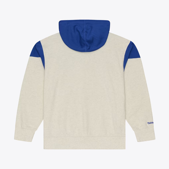 New York Knicks Hoodie – NBA Mitchell &amp; Ness French Terry Hardwood Classics – Cream (USA Sourced)