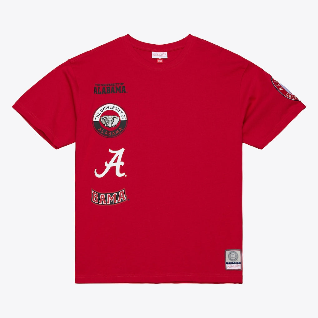 Alabama Crimson Tide NCAA Mitchell &amp; Ness Double Clutch Premium T-Shirt – Crimson (USA Stock) - UKASSNI
