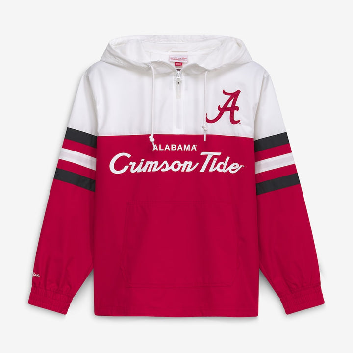 Alabama Crimson Tide Windbreaker – NCAA Mitchell &amp; Ness Head Coach Anorak – Crimson (USA Sourced)