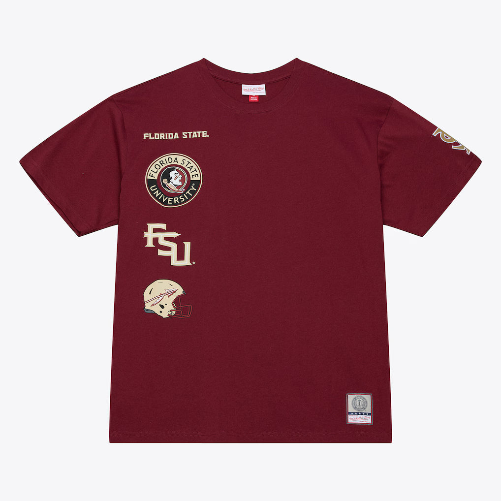 Florida State Seminoles NCAA Mitchell & Ness Double Clutch Premium T-Shirt – Garnet (USA Stock) - UKASSNI