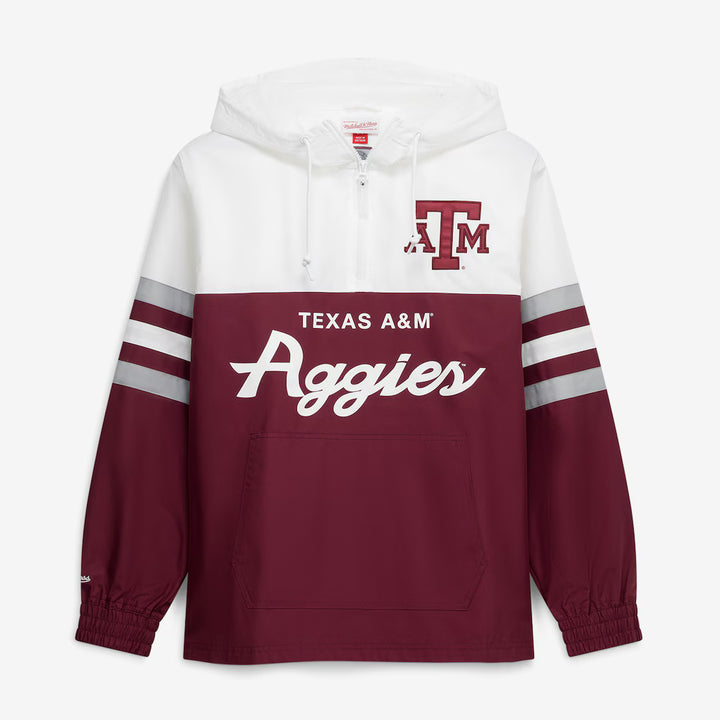 Texas A&amp;M Aggies Windbreaker – NCAA Mitchell &amp; Ness Head Coach Anorak – Maroon (USA Sourced)