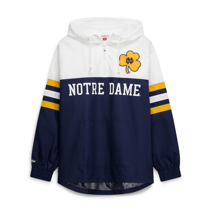 Notre Dame Fighting Irish Windbreaker – NCAA Mitchell &amp; Ness Head Coach Anorak – Navy (USA Sourced)