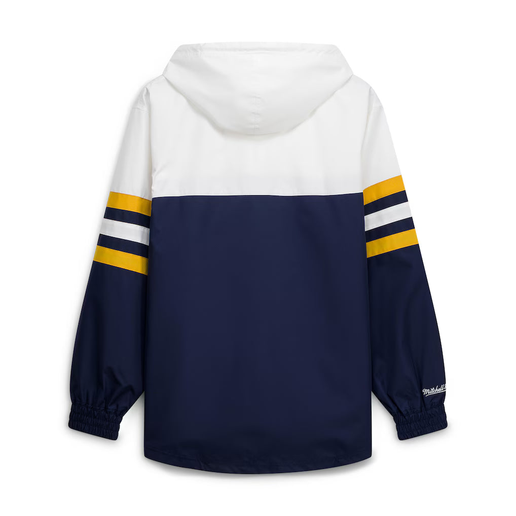 Notre Dame Fighting Irish Windbreaker – NCAA Mitchell &amp; Ness Head Coach Anorak – Navy (USA Sourced)