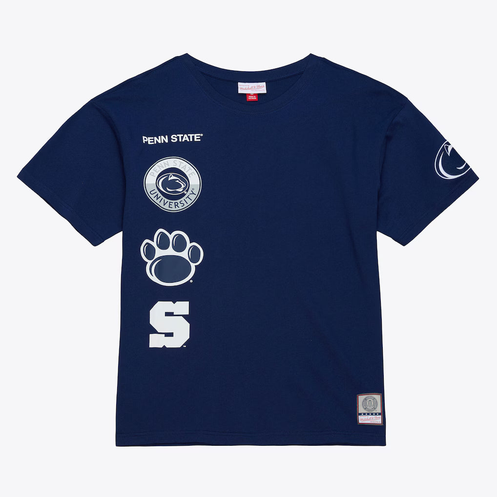 Penn State Nittany Lions NCAA Mitchell &amp; Ness Double Clutch Premium T-Shirt – Navy (USA Stock) - UKASSNI