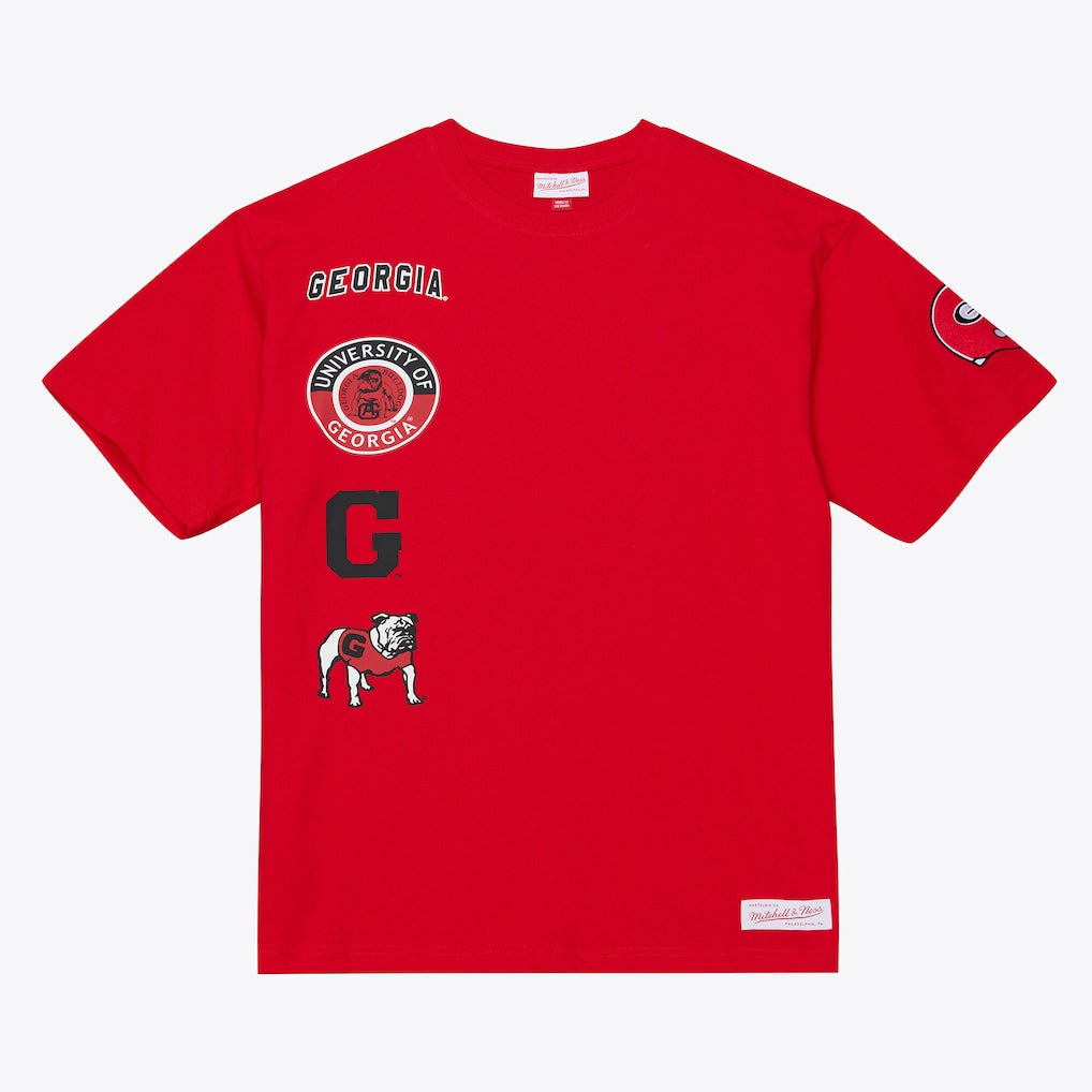 Georgia Bulldogs NCAA Mitchell & Ness Double Clutch Premium T-Shirt – Red (USA Stock) - UKASSNI