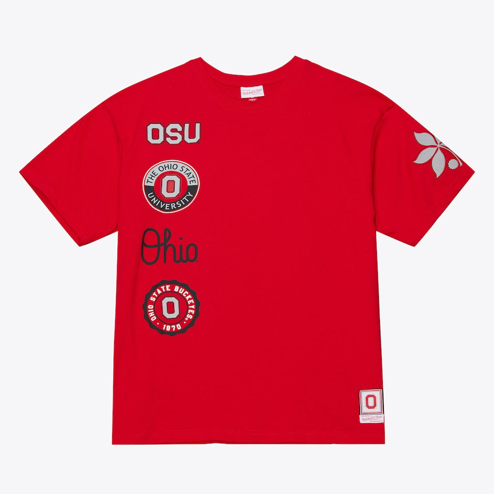 Ohio State Buckeyes NCAA Mitchell & Ness Double Clutch Premium T-Shirt – Scarlet (USA Stock) - UKASSNI