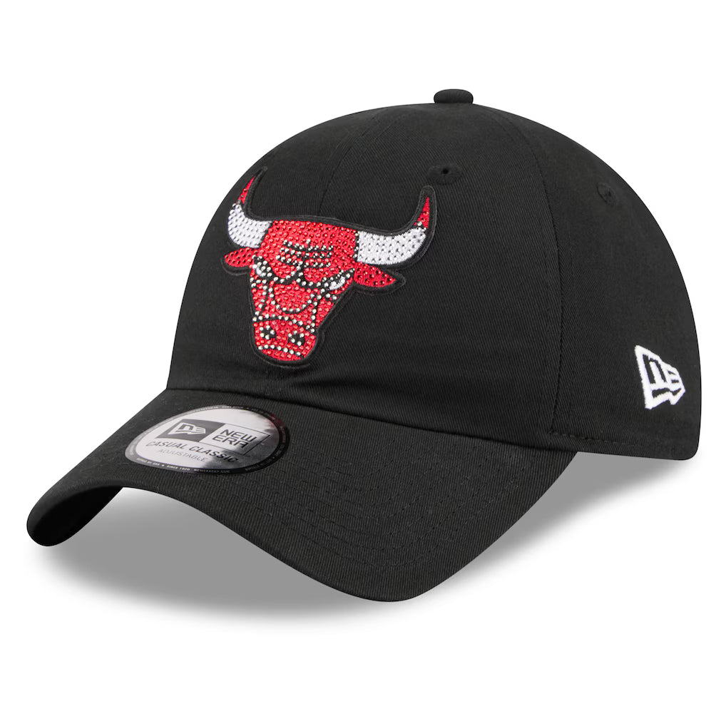 Chicago Bulls New Era Cap - NBA Casual Classic Sequin Adjustable – Black (USA Sourced)