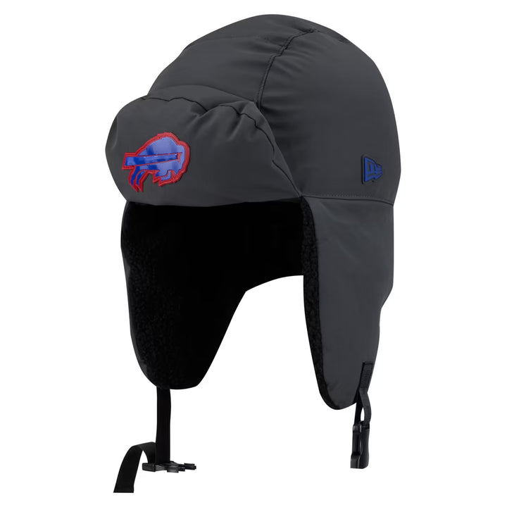 Buffalo Bills Hat – NFL New Era 2026 Sideline Cold Weather Trapper – Charcoal (USA Sourced)